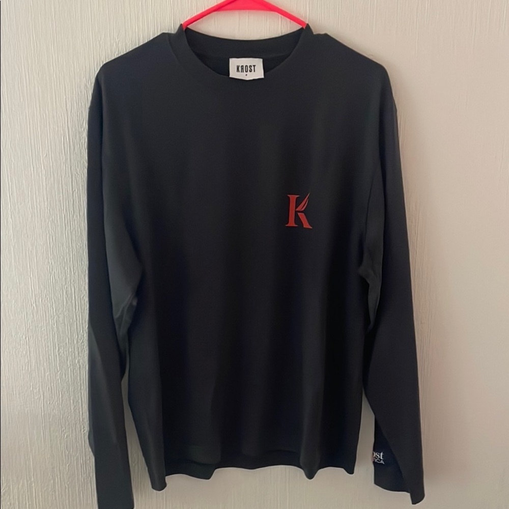Krost x Nautical Navy Long Sleeve Tee with Red Accent